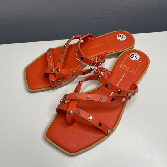 Dolce Vita Shoes - DOLCE VITA izabel studded strappy sandal in coral orange size 6.5